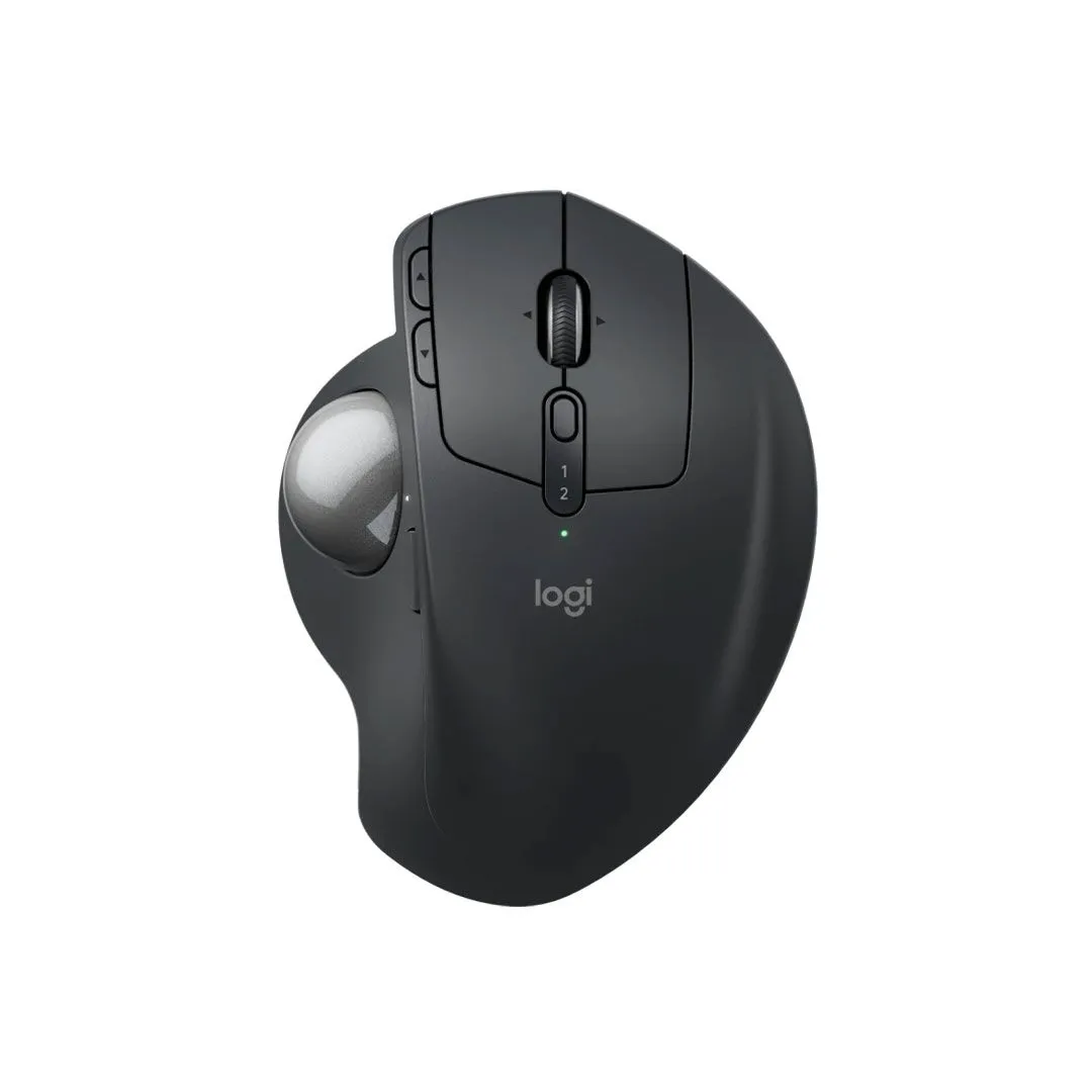 Chuột Logitech MX Ergo S màu đen trên nền trắng