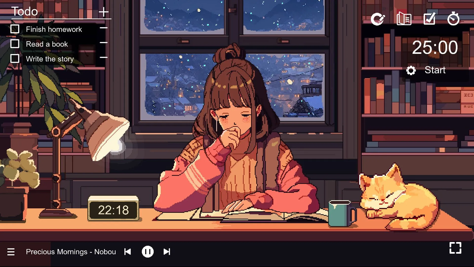 Cô gái trong Chill Pulse đang xem xét ghi chú tại bàn làm việc