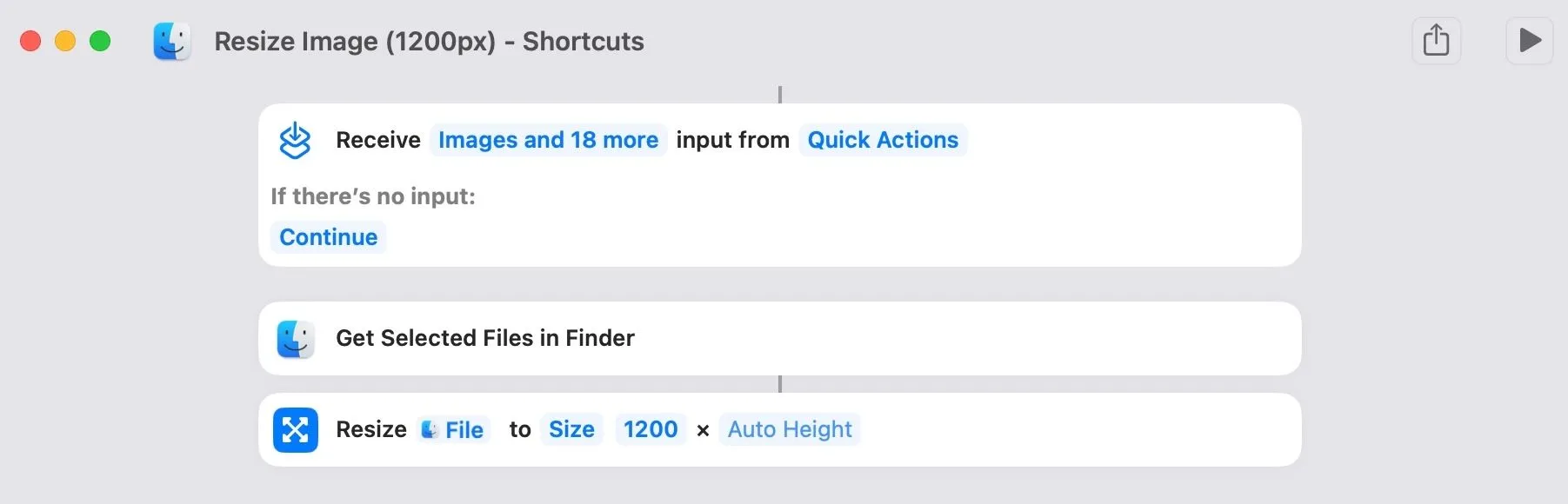 Đặt tên cho Quick Action mới được tạo trong ứng dụng Phím tắt trên macOS để dễ dàng quản lý.