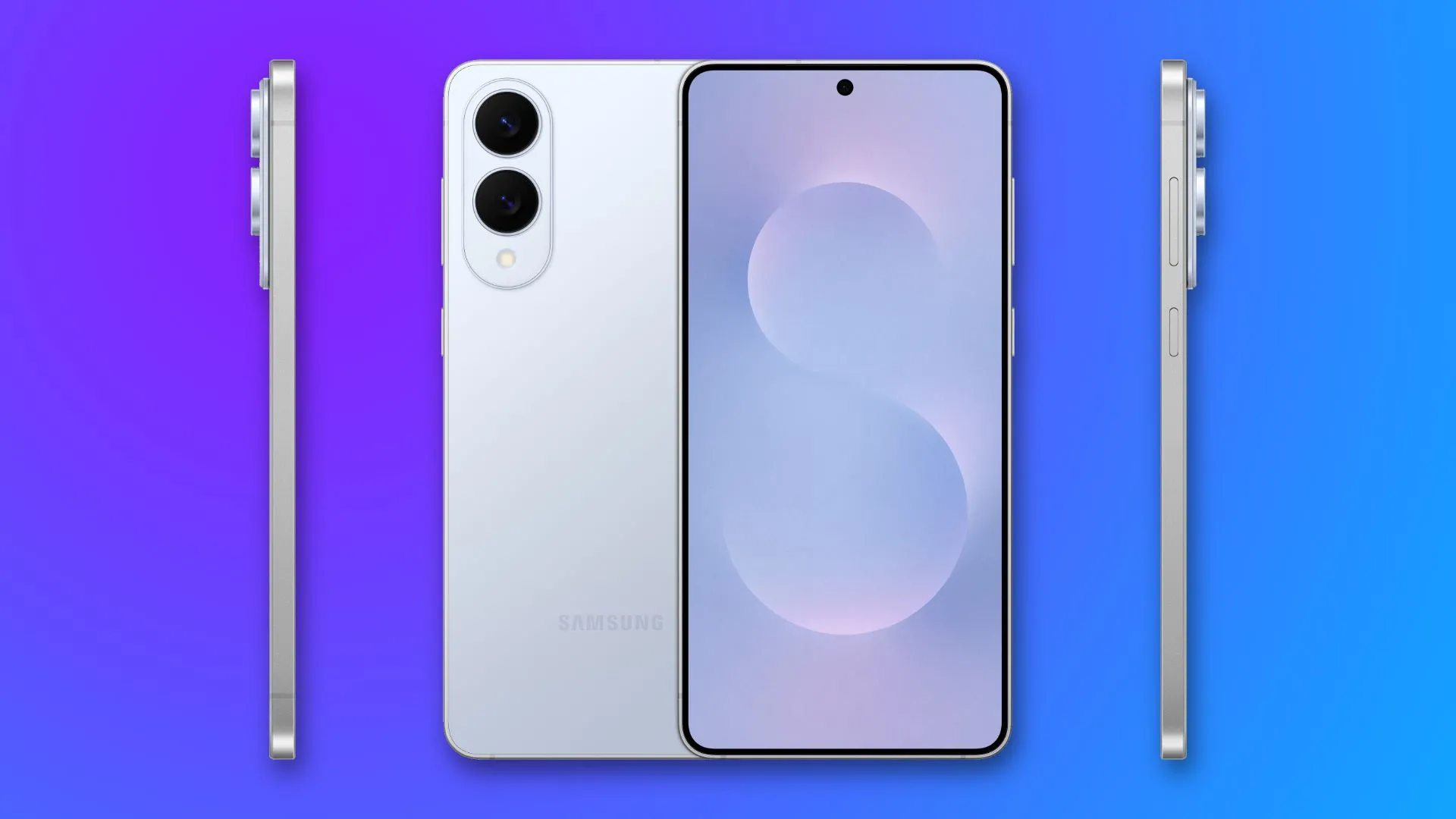 Điện thoại Samsung Galaxy S25 Edge hiển thị màn hình tràn viền và các cạnh bên, làm nổi bật thiết kế thanh lịch và tối giản.