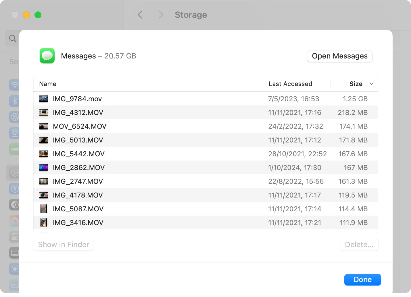 Dữ liệu tin nhắn cục bộ trên macOS