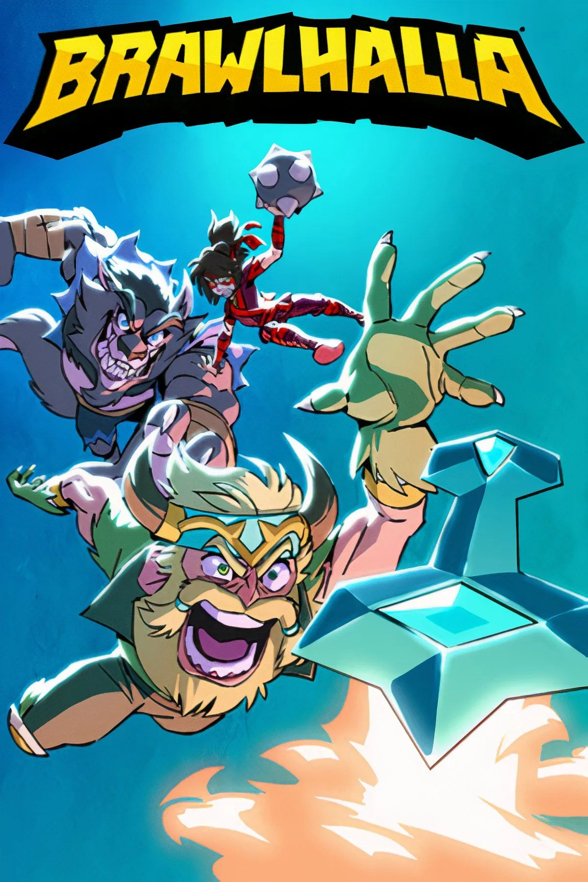 Game đối kháng Brawlhalla trên Nintendo Switch với hai nhân vật đang chiến đấu trên nền tảng