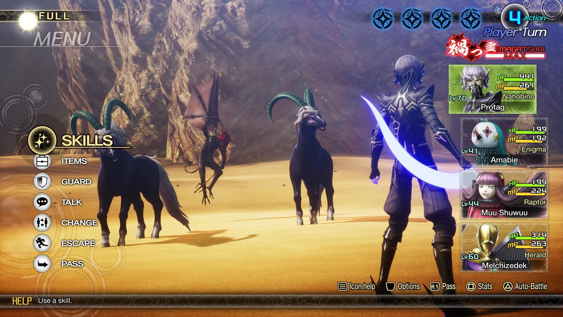 Gameplay thử thách từ Shin Megami Tensei V Vengeance, thể hiện độ khó và chiều sâu chiến thuật cao của dòng game nhập vai theo lượt này.