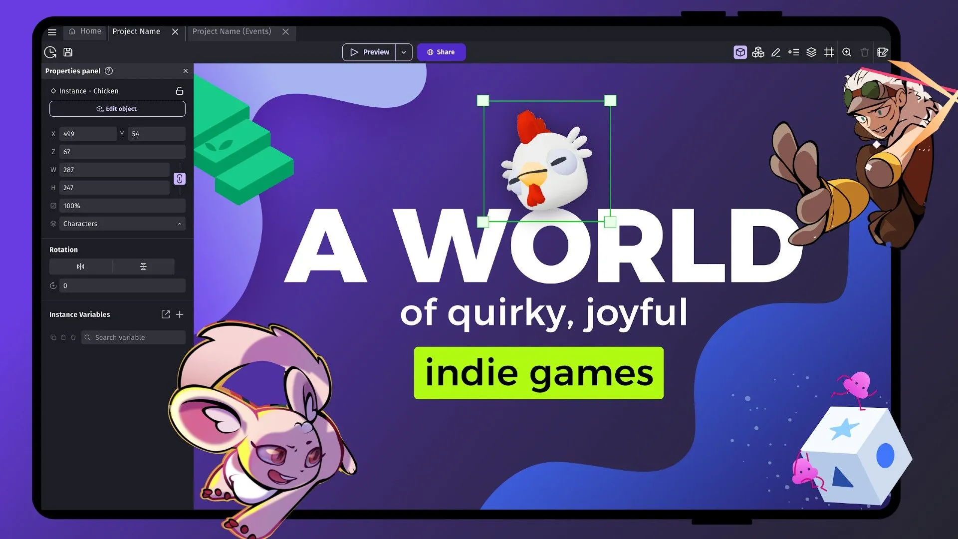 GDevelop - Nền tảng phát triển game không cần code cho Android