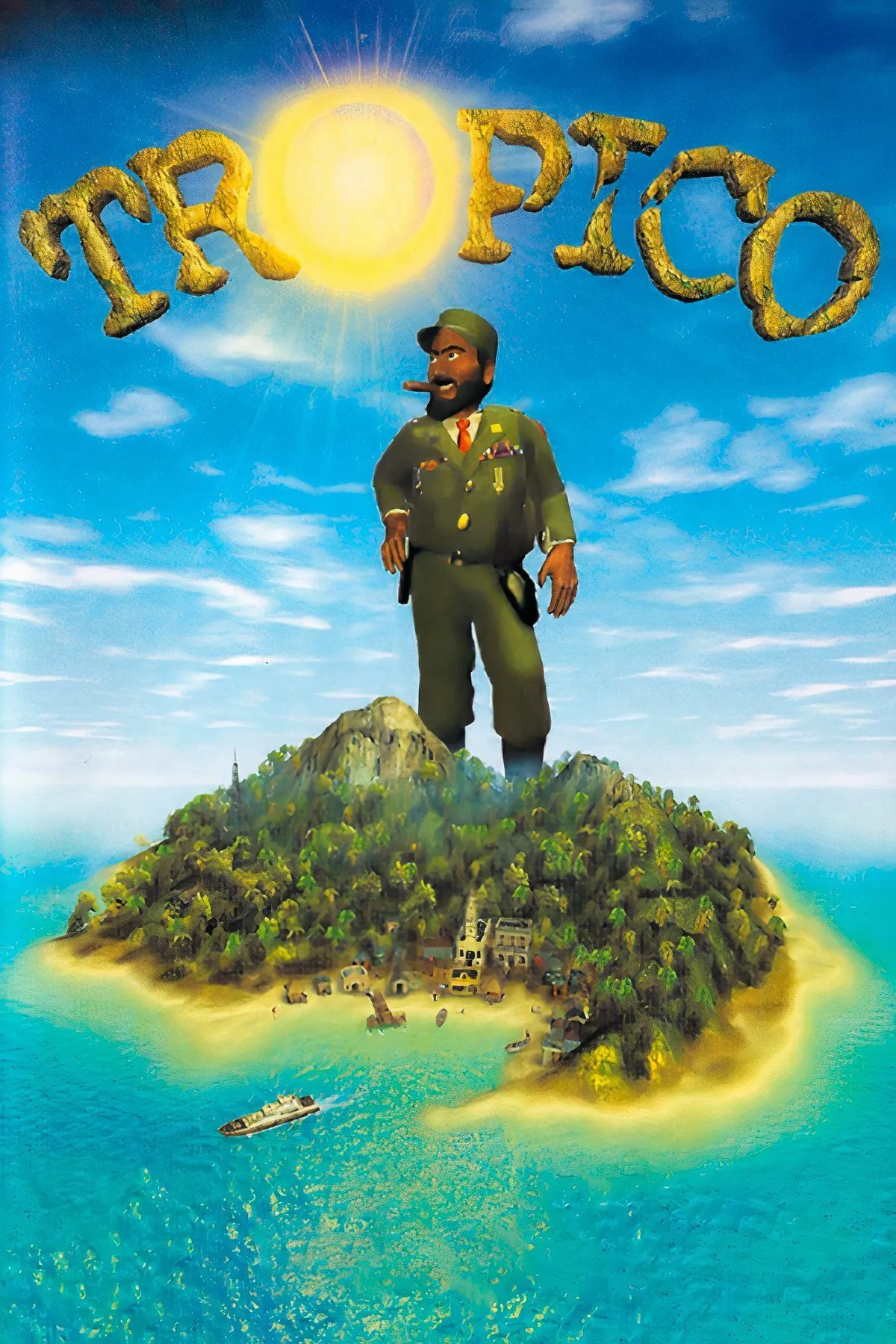 Giao diện game Tropico, một tựa game mô phỏng xây dựng thành phố và quản lý độc tài