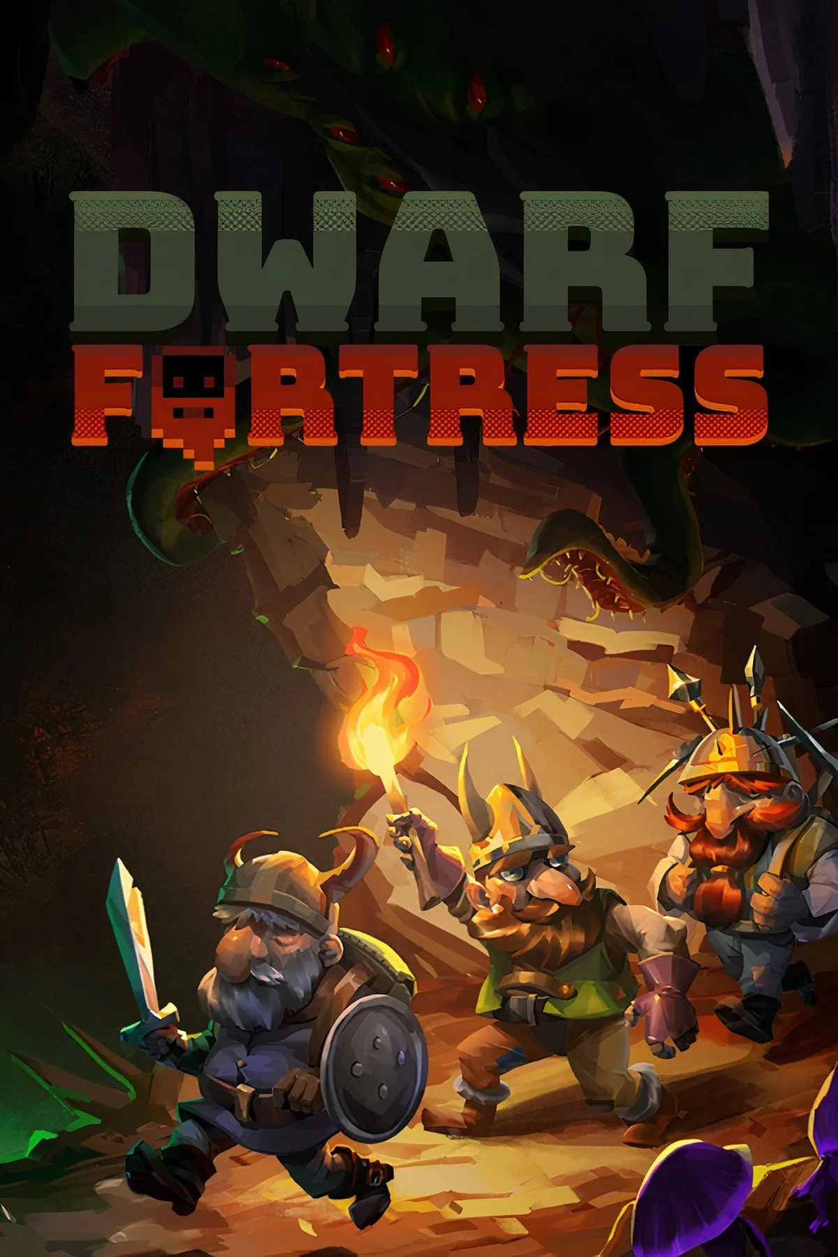 Giao diện người chơi trong Dwarf Fortress với các biểu tượng phức tạp