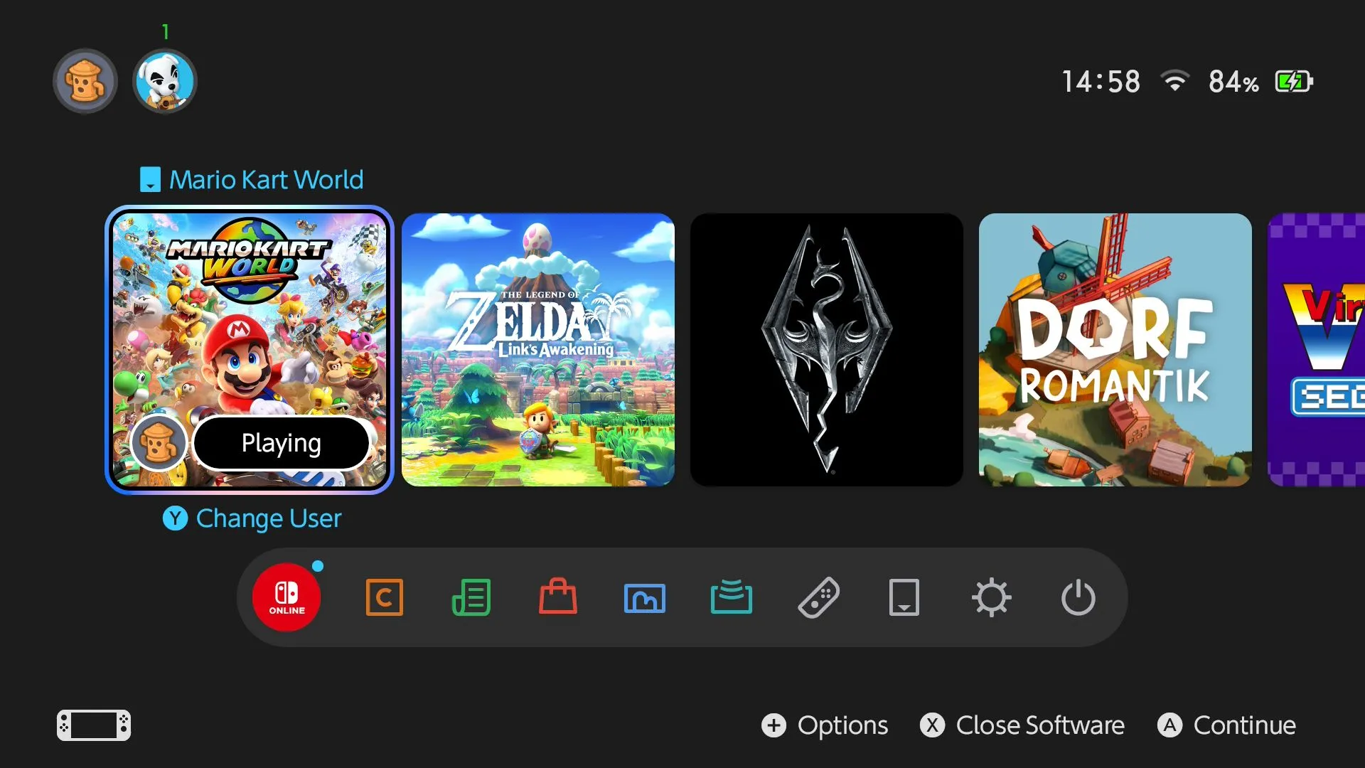 Giao diện người dùng Nintendo Switch 2