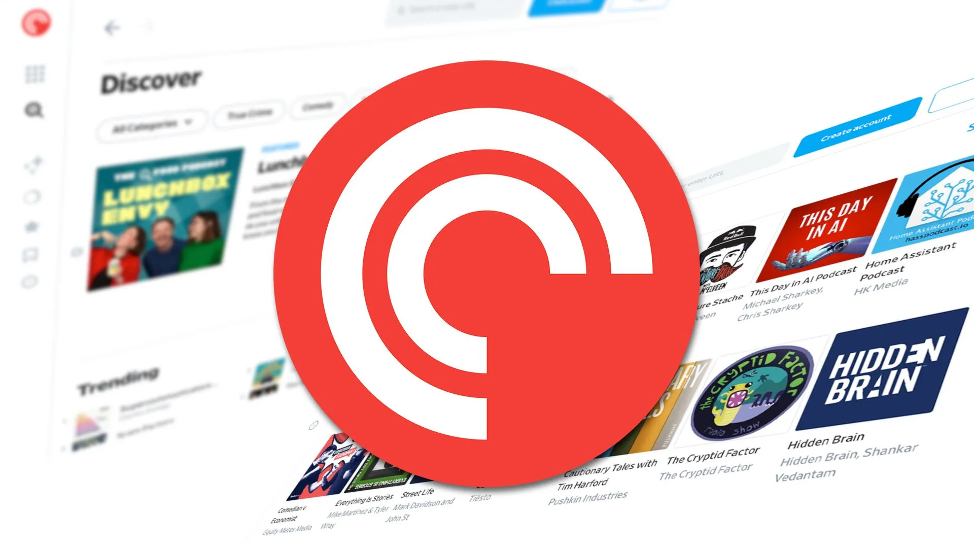 Giao diện Pocket Casts trên desktop