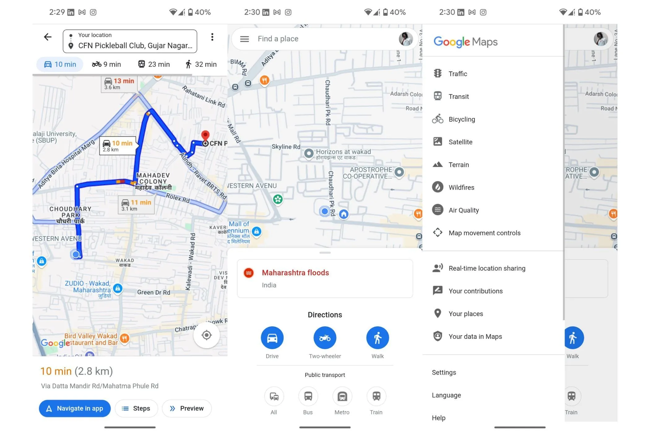 Giao diện tối giản của Google Maps Go, một phiên bản bản đồ nhẹ và tiện dụng