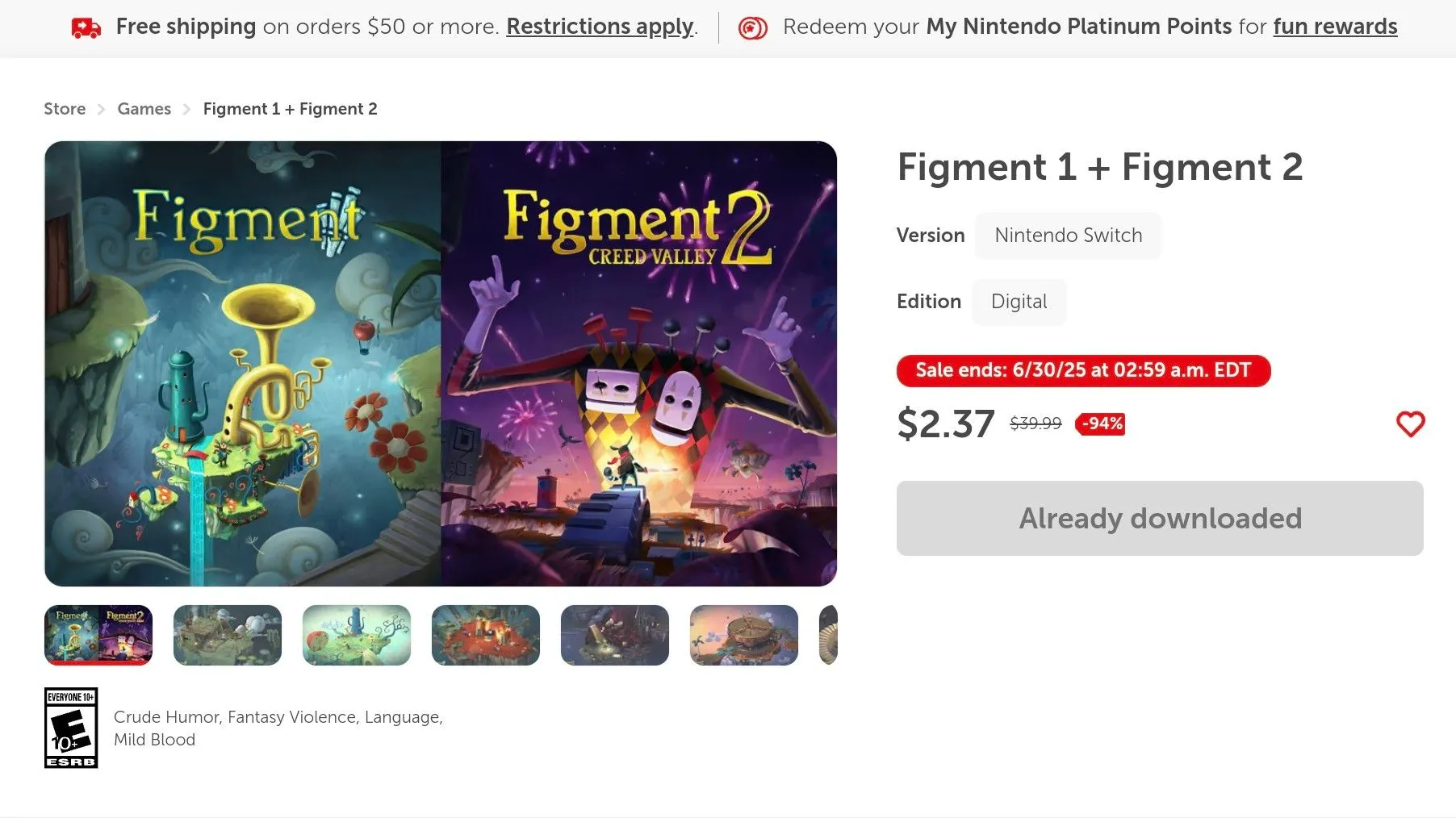 Gói game Figment 1 &amp; 2 trên Nintendo eShop