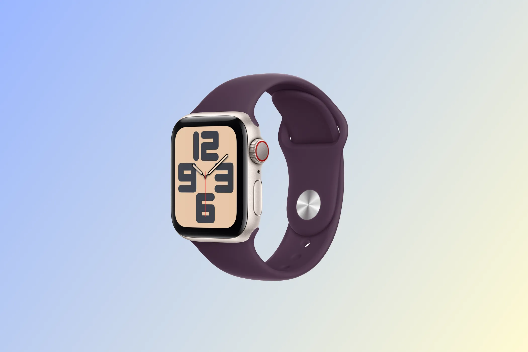 Hình ảnh cận cảnh dây đeo Apple Sport Band làm từ silicone, nổi bật với khả năng điều chỉnh linh hoạt và cảm giác chắc chắn khi đeo.