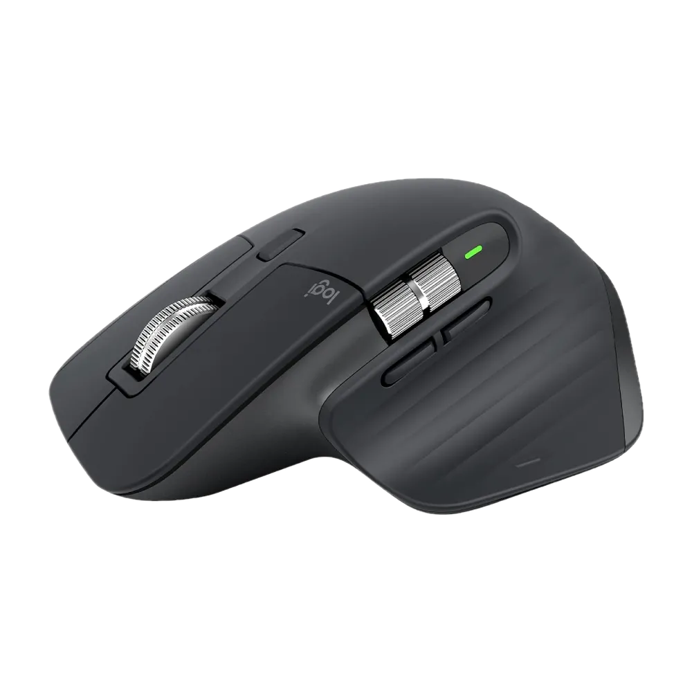 Hình ảnh chụp sản phẩm chuột Logitech MX Master 3S, nổi bật các nút có thể tùy chỉnh để kích hoạt ChatGPT