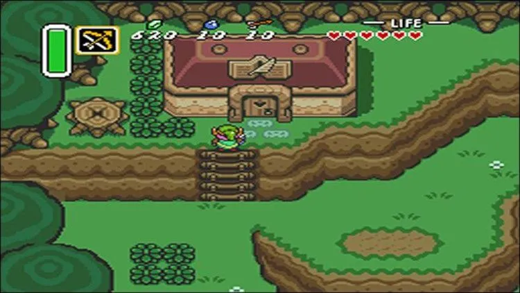 Hình ảnh gameplay The Legend of Zelda: A Link to the Past bị kéo dãn trên màn hình rộng