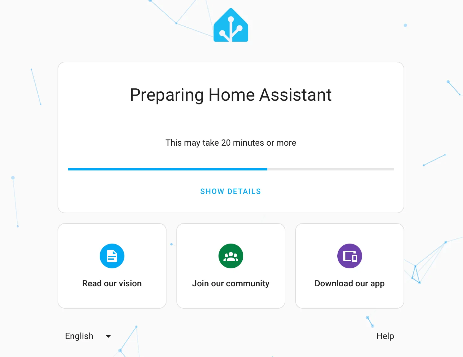 Home Assistant đang chuẩn bị thiết lập trên Mac