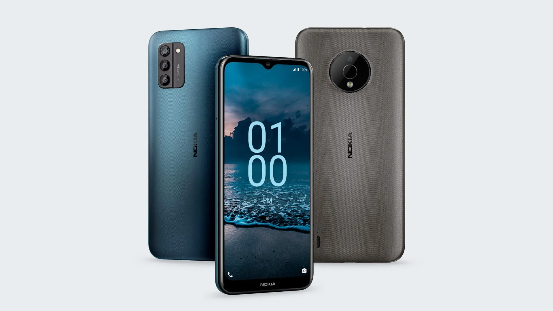 Logo Nokia trên nền xanh, biểu tượng của thương hiệu điện thoại đã quen thuộc