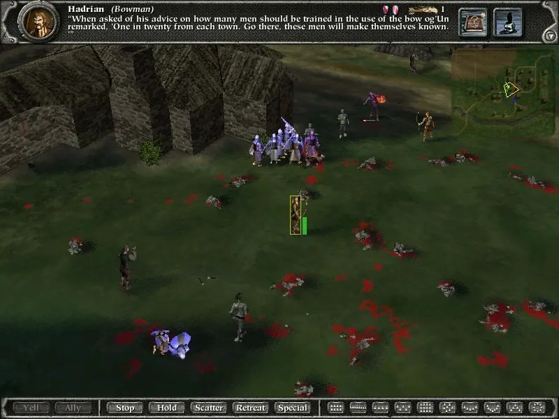 Màn hình chiến đấu trong game chiến thuật thời gian thực Myth II Soulblighter