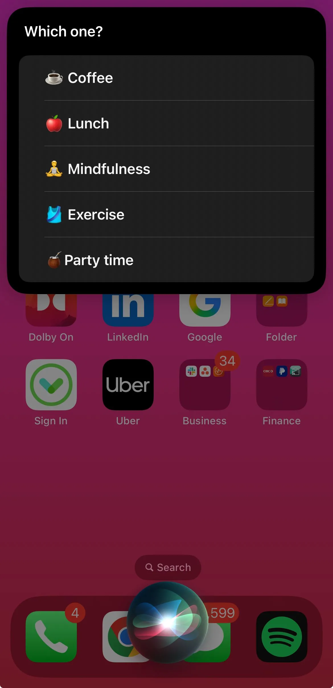 Màn hình iPhone hiển thị Siri kích hoạt phím tắt 'Break Timer'.