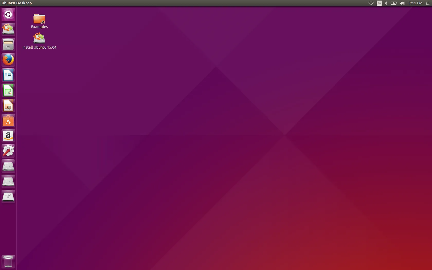 Màn hình nền Ubuntu 15.04 với giao diện Unity đặc trưng