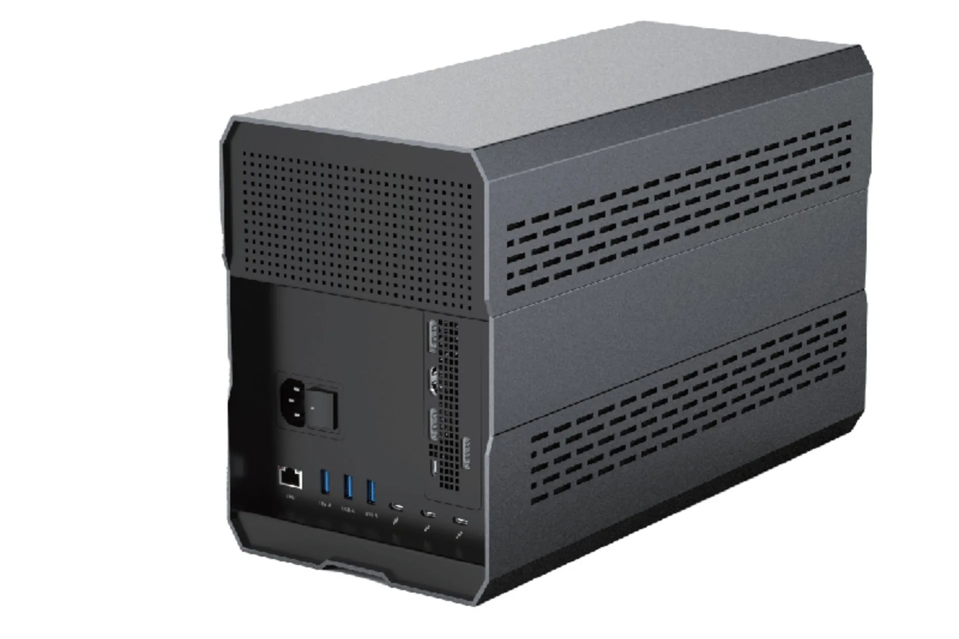 Mặt sau của vỏ eGPU Winstars WS-GTD01 Thunderbolt 5