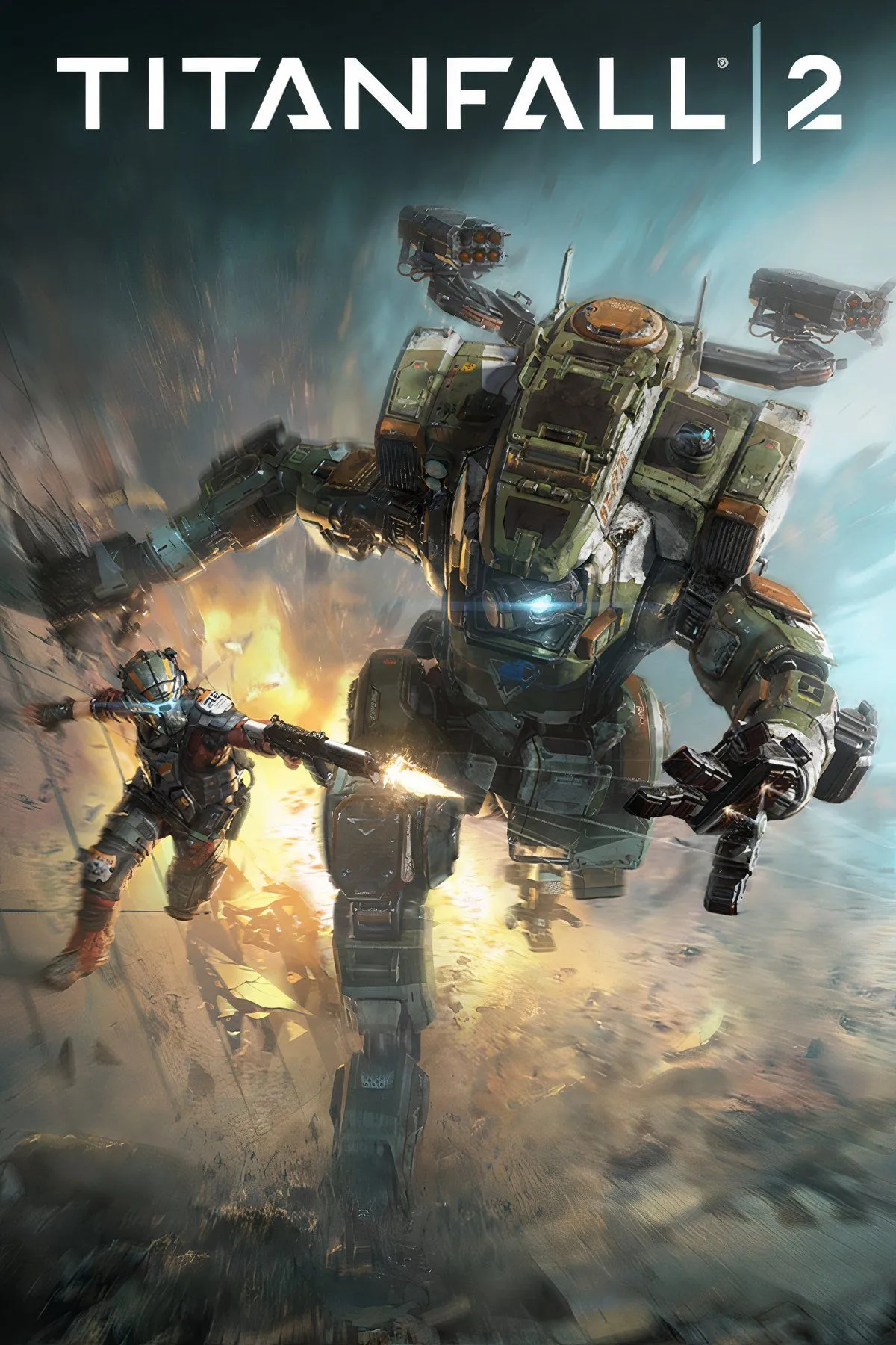 Mech Titan và phi công trong trận chiến căng thẳng của game Titanfall 2