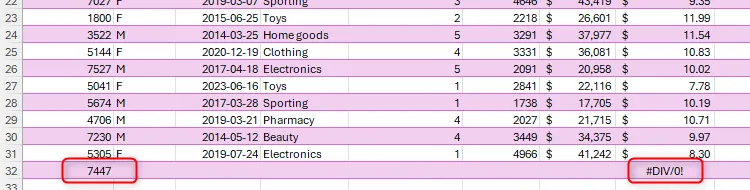 Một hàng mới được thêm vào cuối bảng Excel đã định dạng.