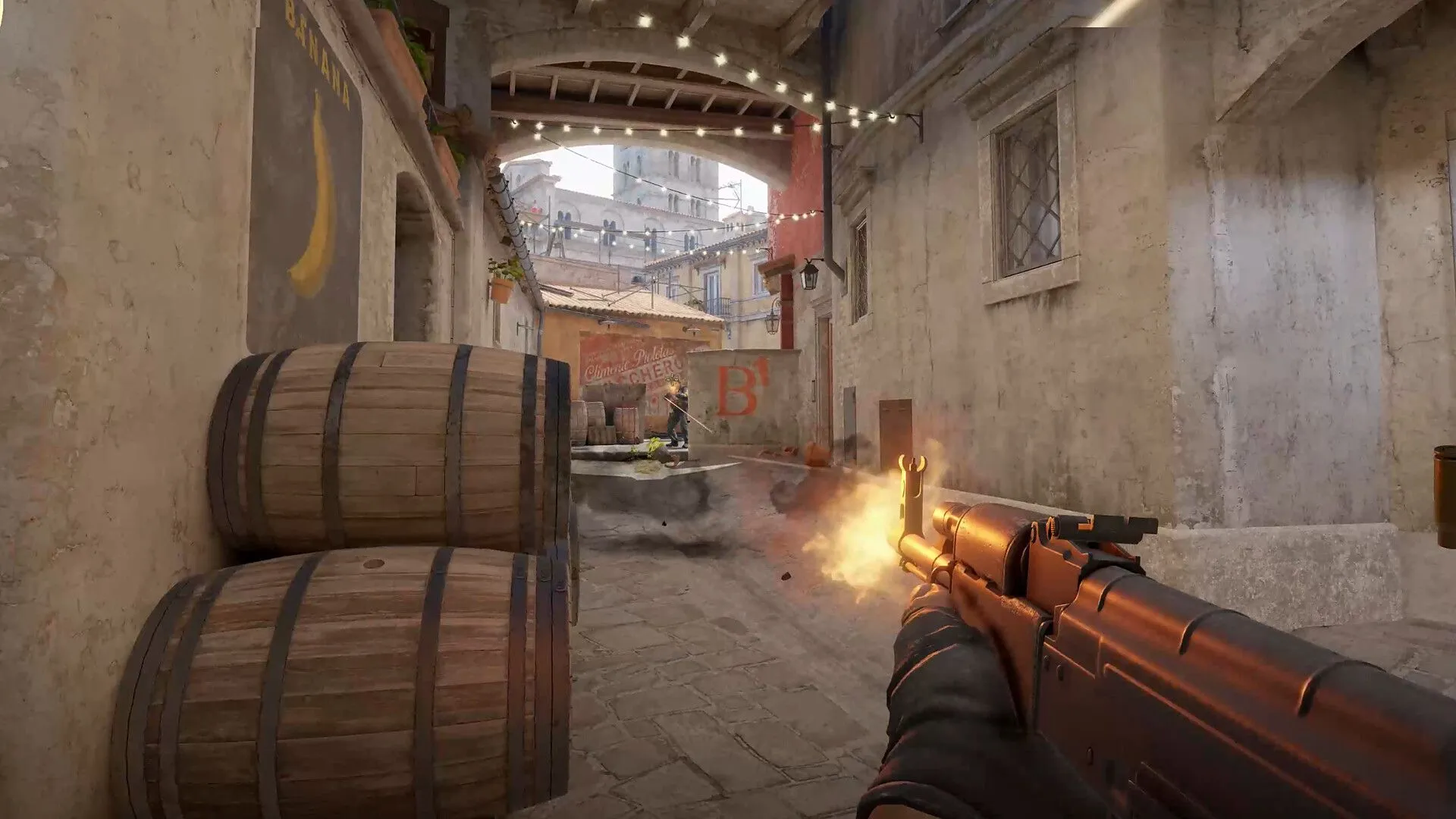 Một người chơi đang nhắm bắn đối thủ trong Counter-Strike 2, minh họa cho game bắn súng online.
