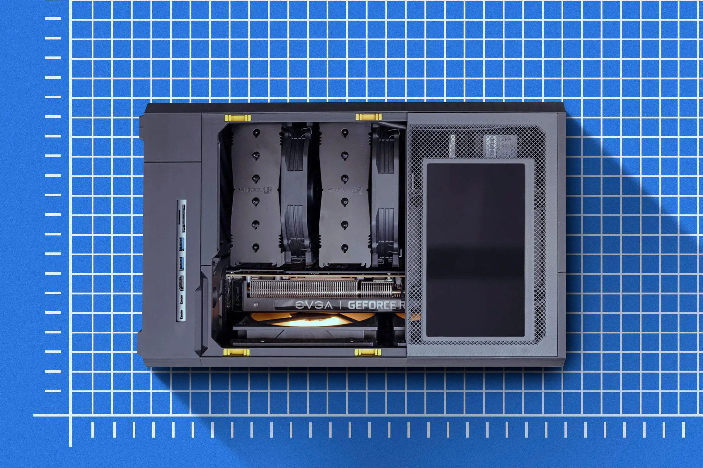 Một vỏ case máy tính in 3D với thiết kế độc đáo, minh họa sự đa dạng của chassis hiện đại.