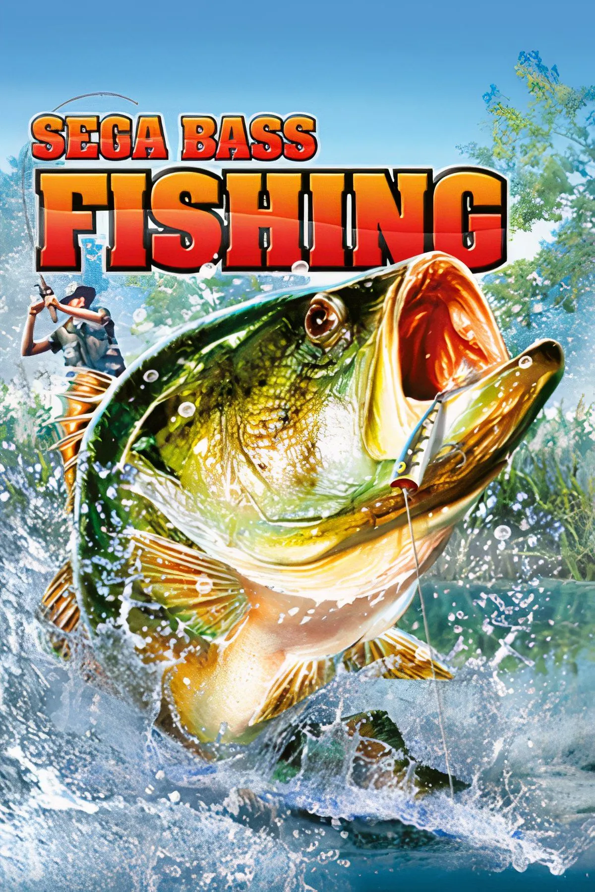 Người chơi sử dụng cần câu cá chuyên dụng để trải nghiệm game Sega Bass Fishing, mô phỏng chân thực hành động câu cá