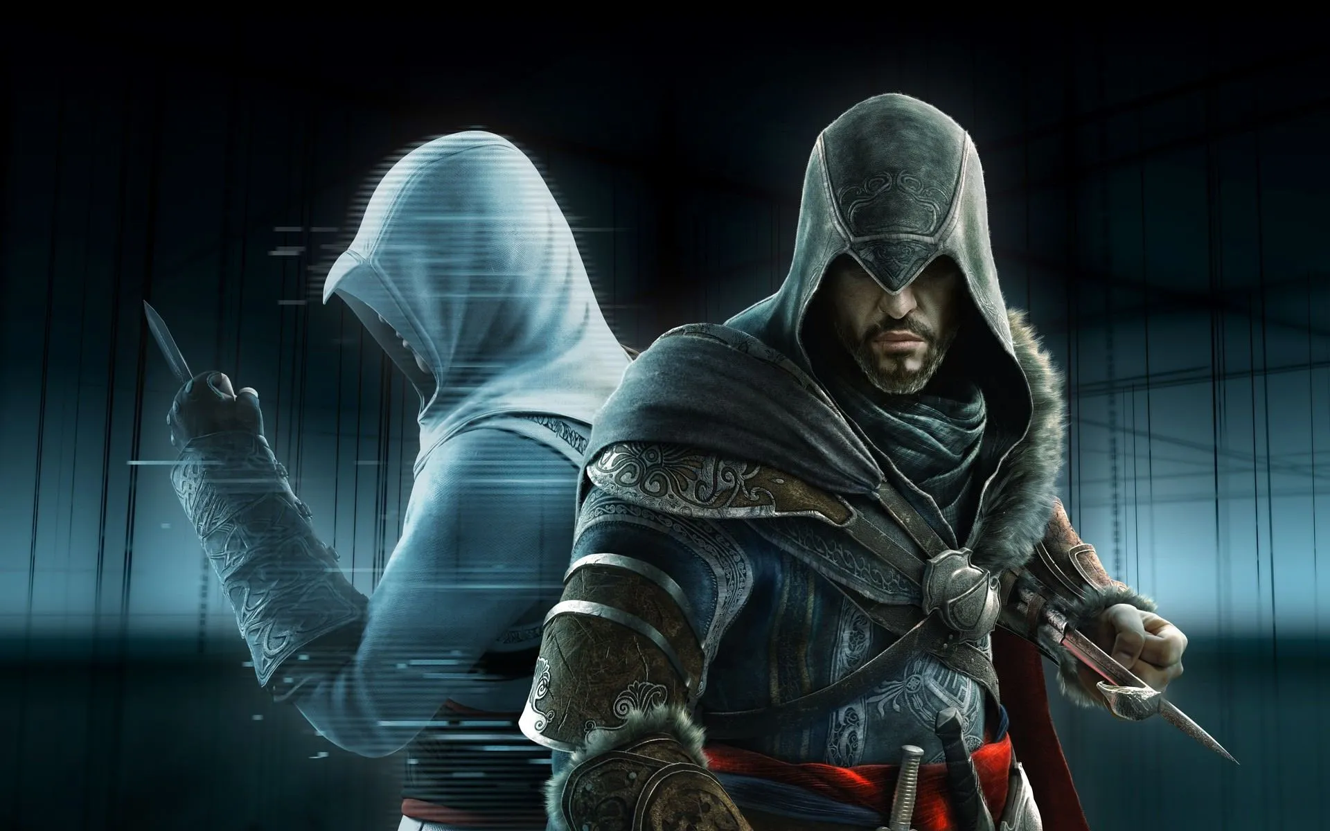 Nhân vật Ezio Auditore trong Assassin's Creed Revelations đứng trên mái nhà nhìn xuống Constantinople