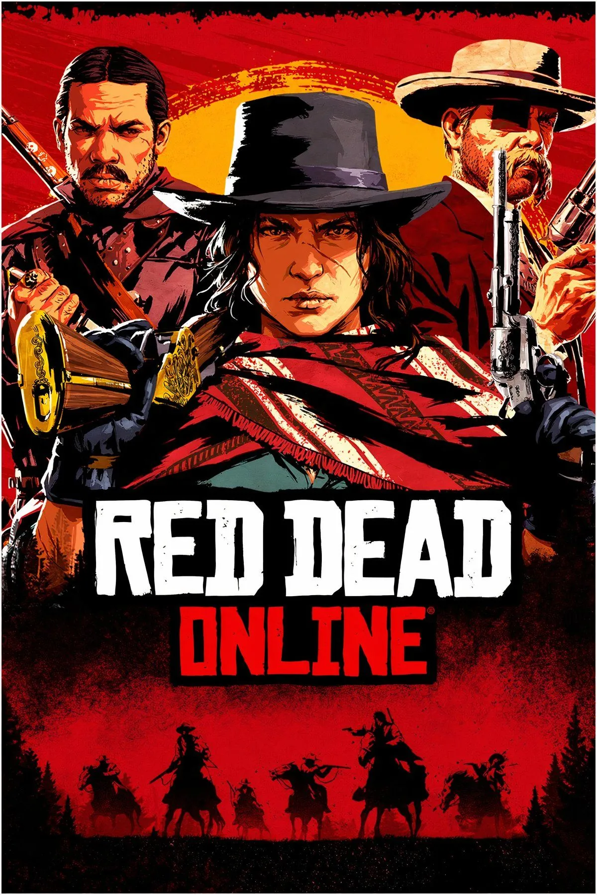 Nhân vật trong Red Dead Online đang cưỡi ngựa qua cảnh quan miền Viễn Tây hùng vĩ