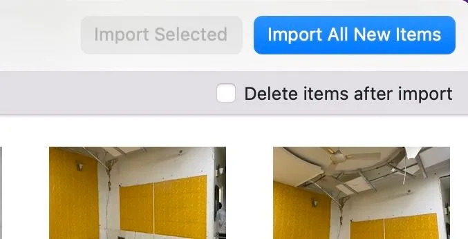Nút Nhập Tất Cả Mục Mới trong ứng dụng Photos trên Mac để nhập media mới