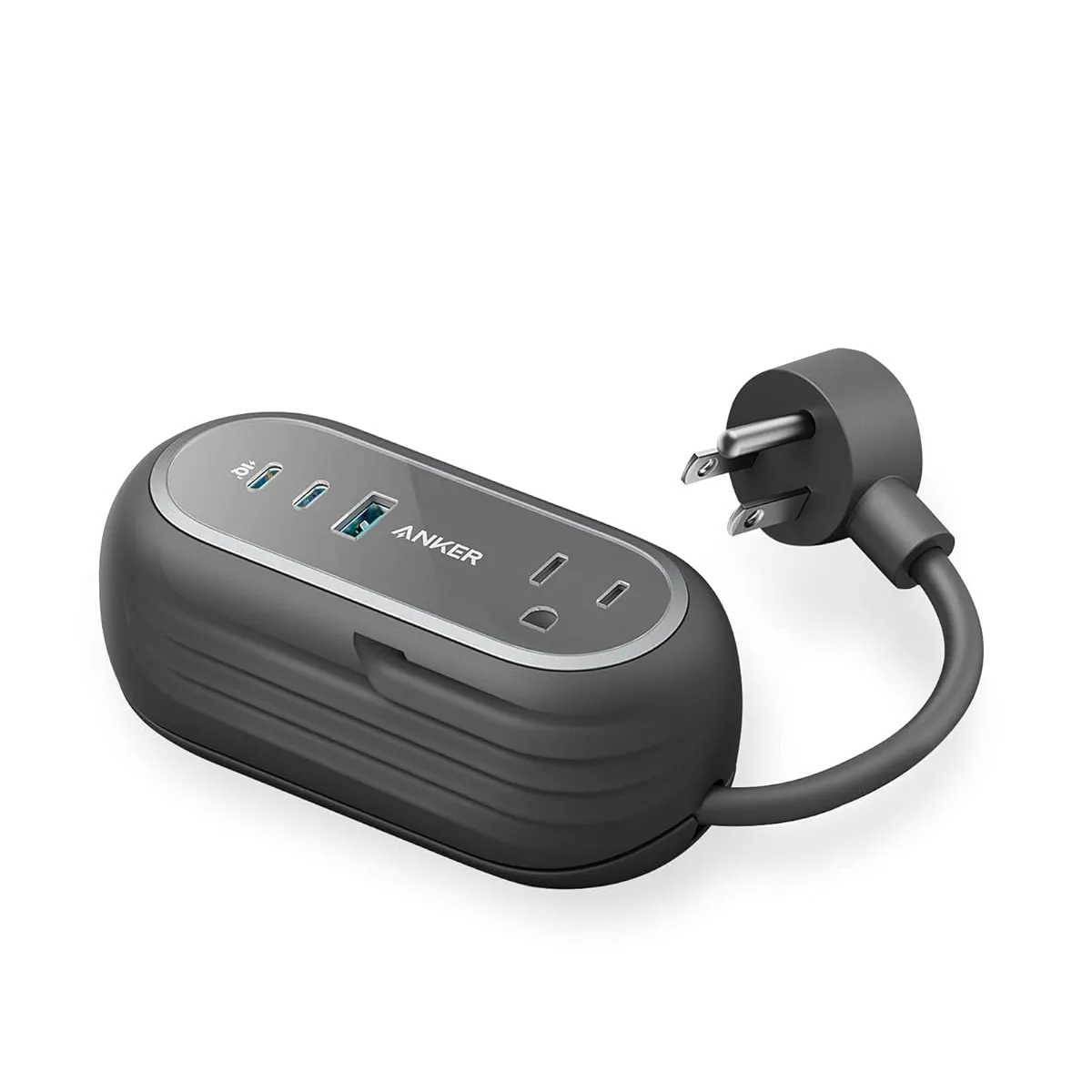 Ổ cắm điện di động Anker GaNPrime 65W màu trắng với thiết kế nhỏ gọn, tích hợp sạc nhanh