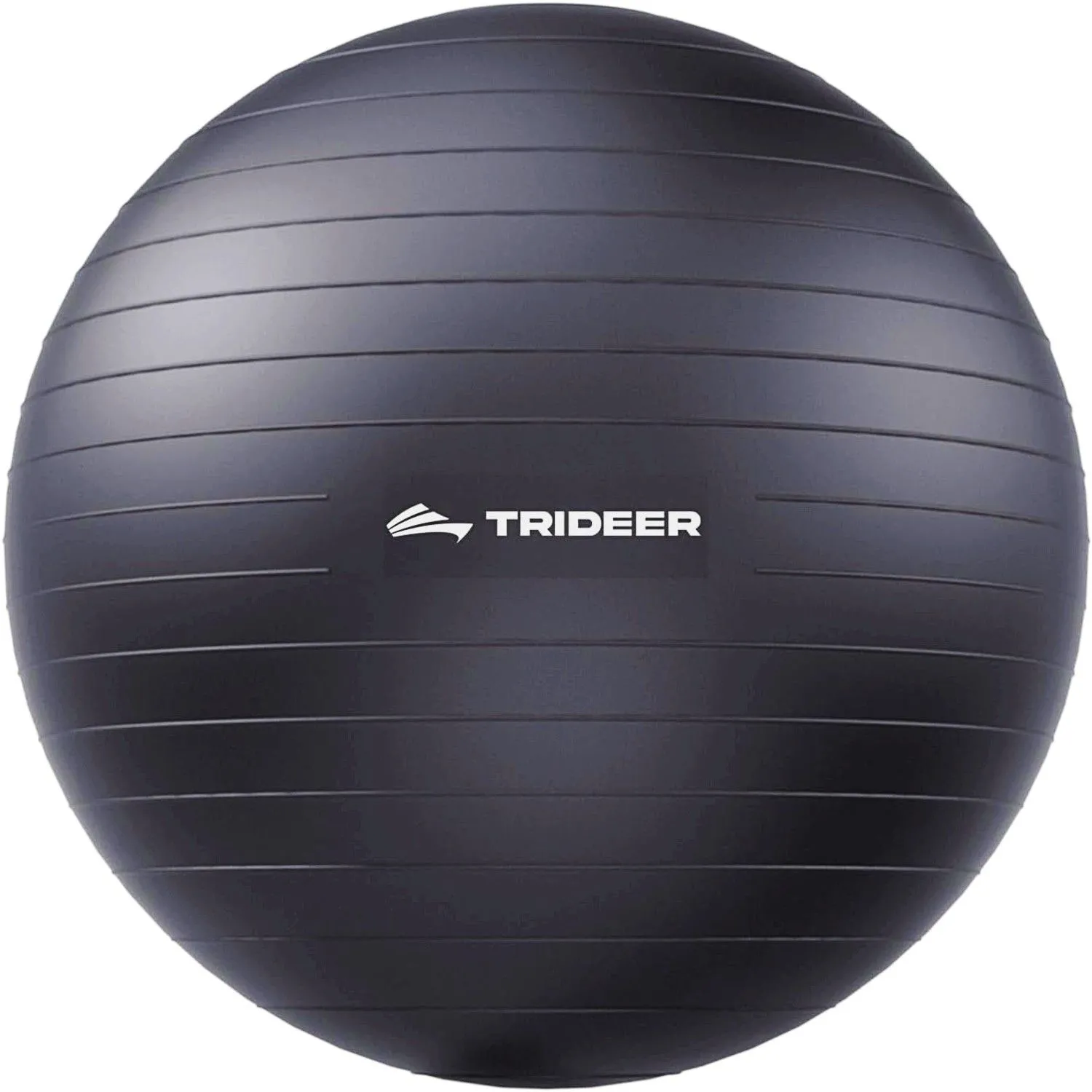 Quả bóng tập thể dục Trider màu đen, chống nổ, trên nền trắng, thích hợp cho việc tập luyện và làm ghế ngồi văn phòng.