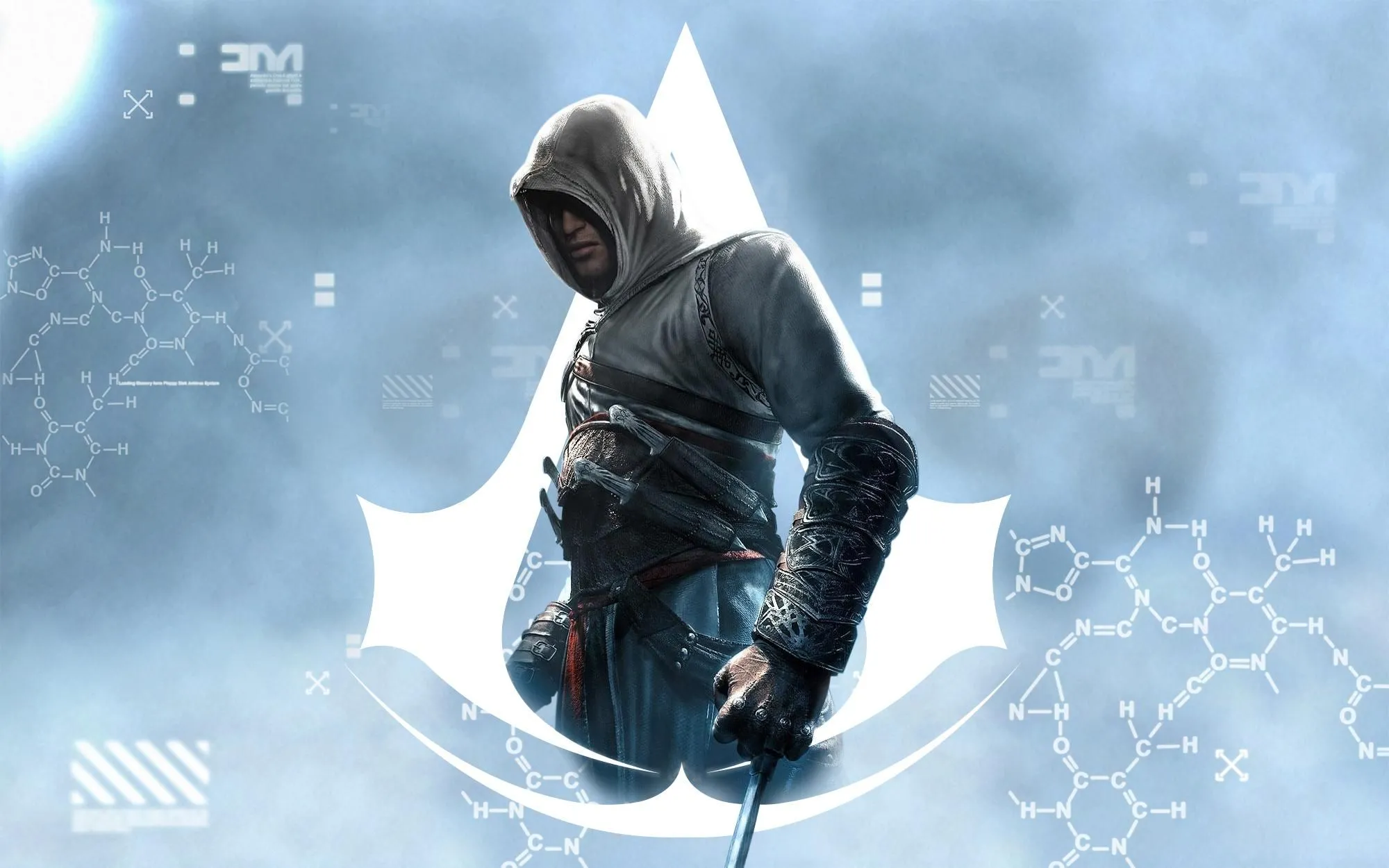 Sát thủ Altair Ibn-La'Ahad trên nóc nhà ở Jerusalem trong phiên bản Assassin's Creed đầu tiên