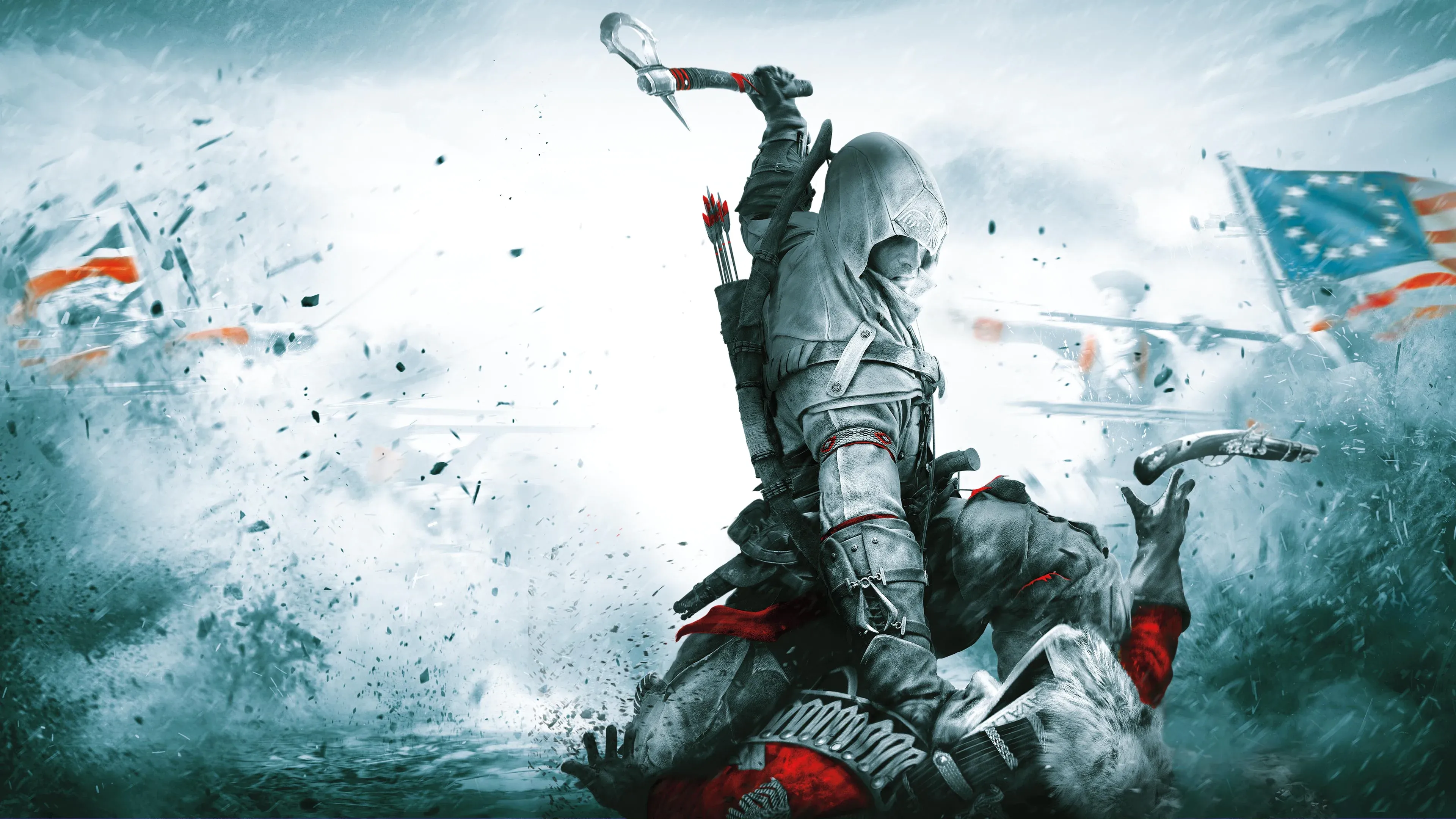 Sát thủ Connor Kenway trong trang phục đặc trưng của Anh Mỹ thời kỳ Cách mạng