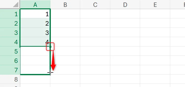 Sử dụng tay cầm điền dữ liệu (fill handle) để tự động điền chuỗi dữ liệu trong Excel cho web.