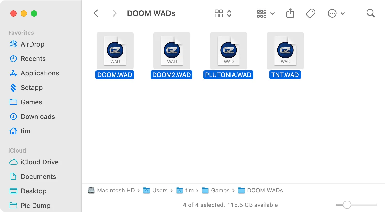 Tất cả các tệp trong một cửa sổ Finder đã được chọn, minh họa chức năng Command + A.