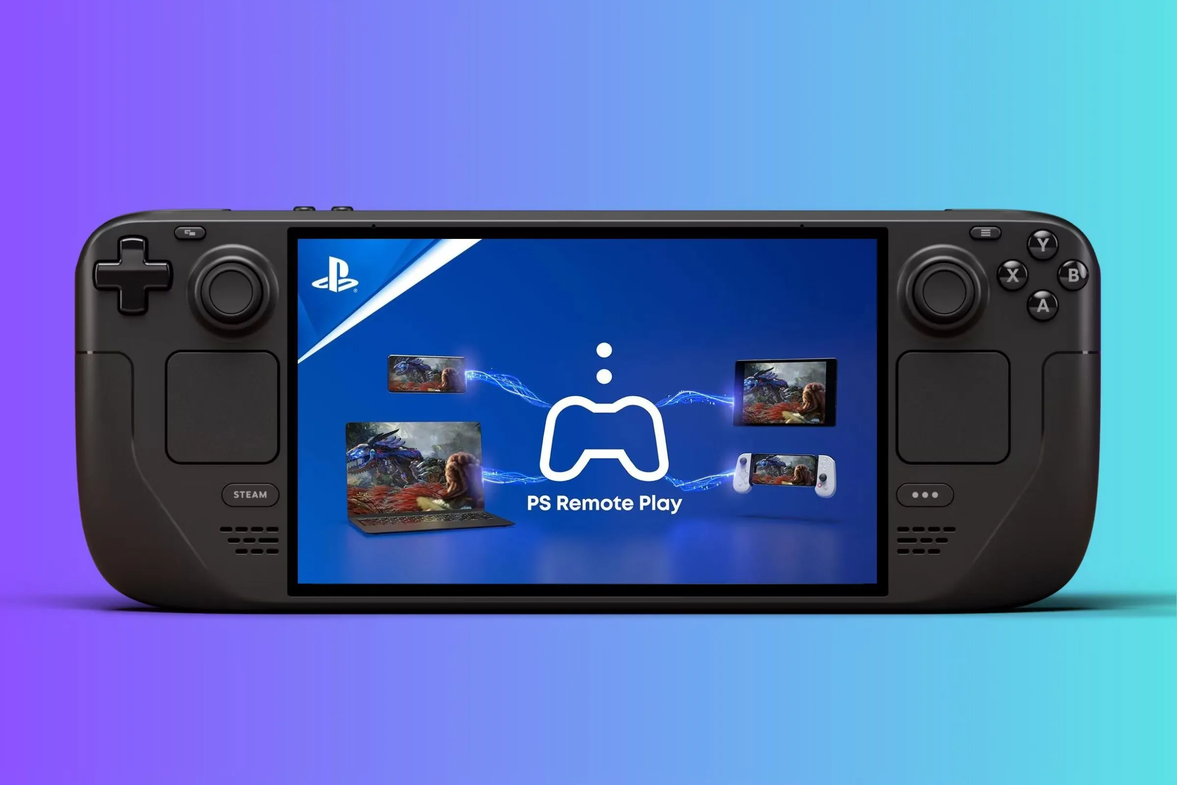 Thiết bị chơi game cầm tay Steam Deck hiển thị màn hình PS Remote Play, mở ra khả năng chơi game PS5 di động hơn.