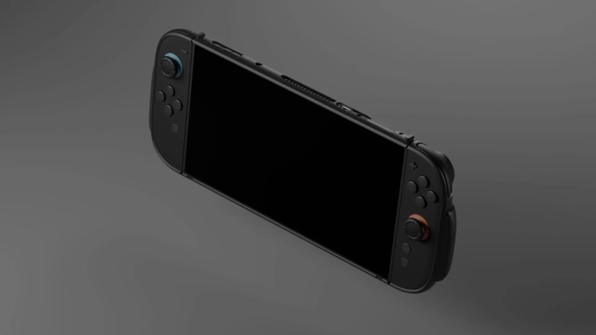 Thiết kế góc nhìn nghiêng của mô hình Nintendo Switch 2 màu đen mờ từ Genki, thể hiện vẻ ngoài hiện đại và tinh tế