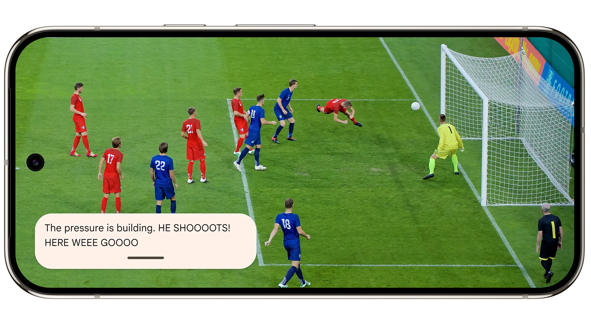 Tính năng Expressive Captions trên Pixel 9 Pro hiển thị phụ đề với sắc thái cảm xúc và cường độ giọng nói