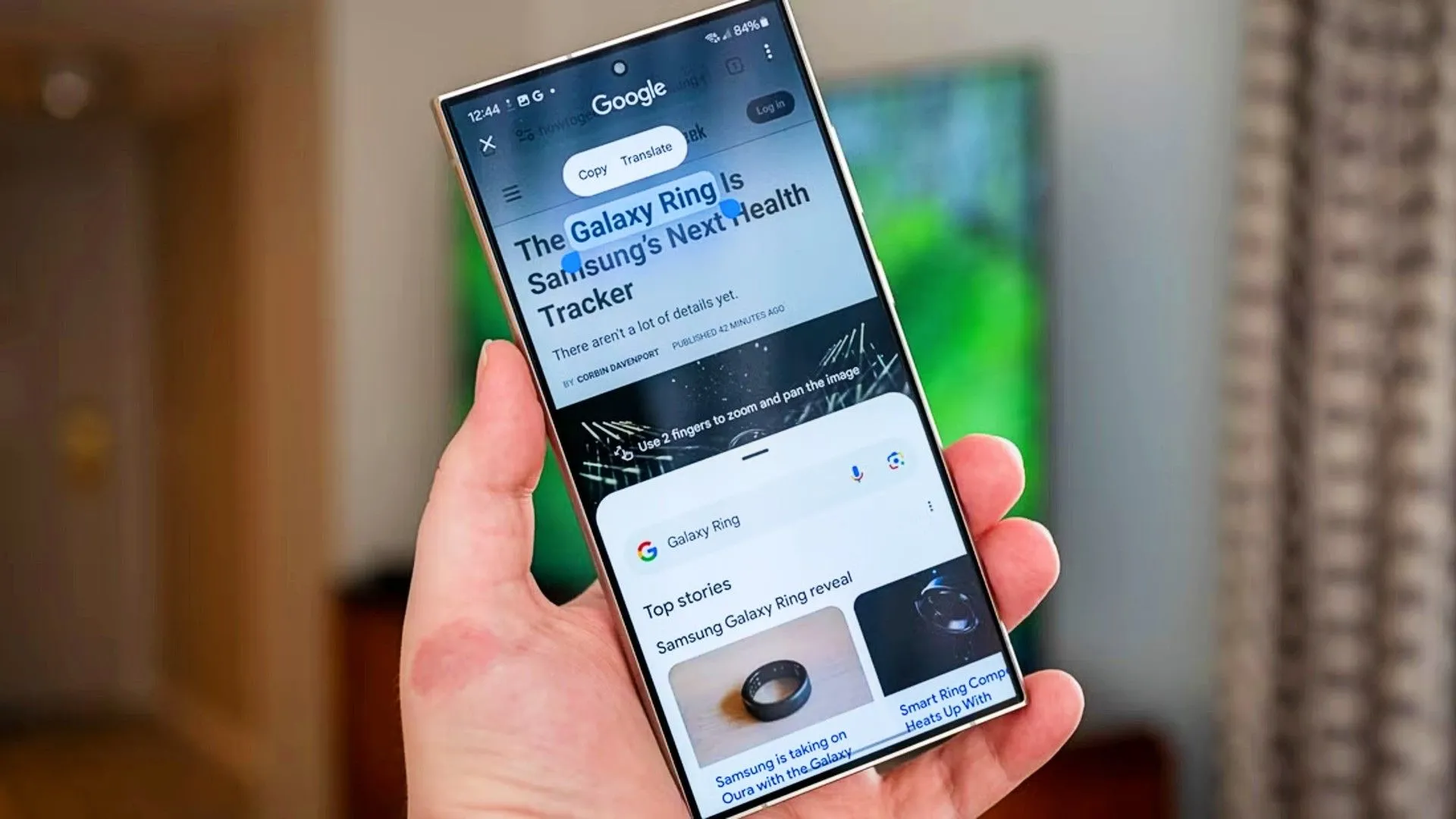 Tính năng Khoanh vùng để tìm kiếm của Google hoạt động trên Samsung Galaxy S24 Ultra
