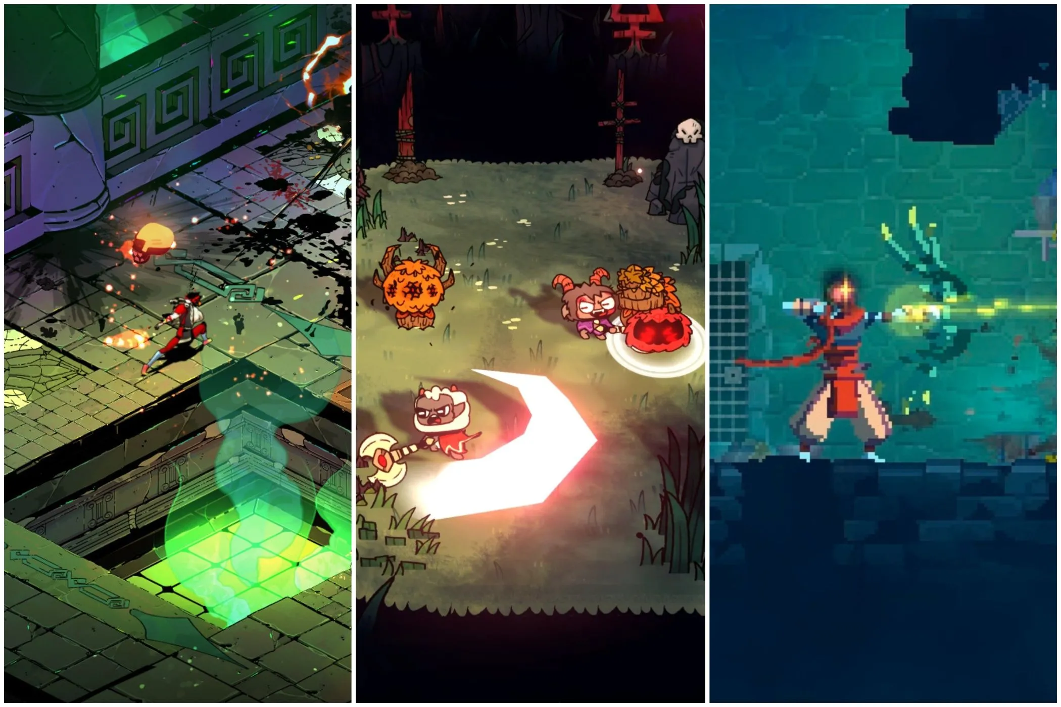 Tổng hợp gameplay của các tựa game Roguelike nổi tiếng: Hades, Cult of the Lamb và Dead Cells