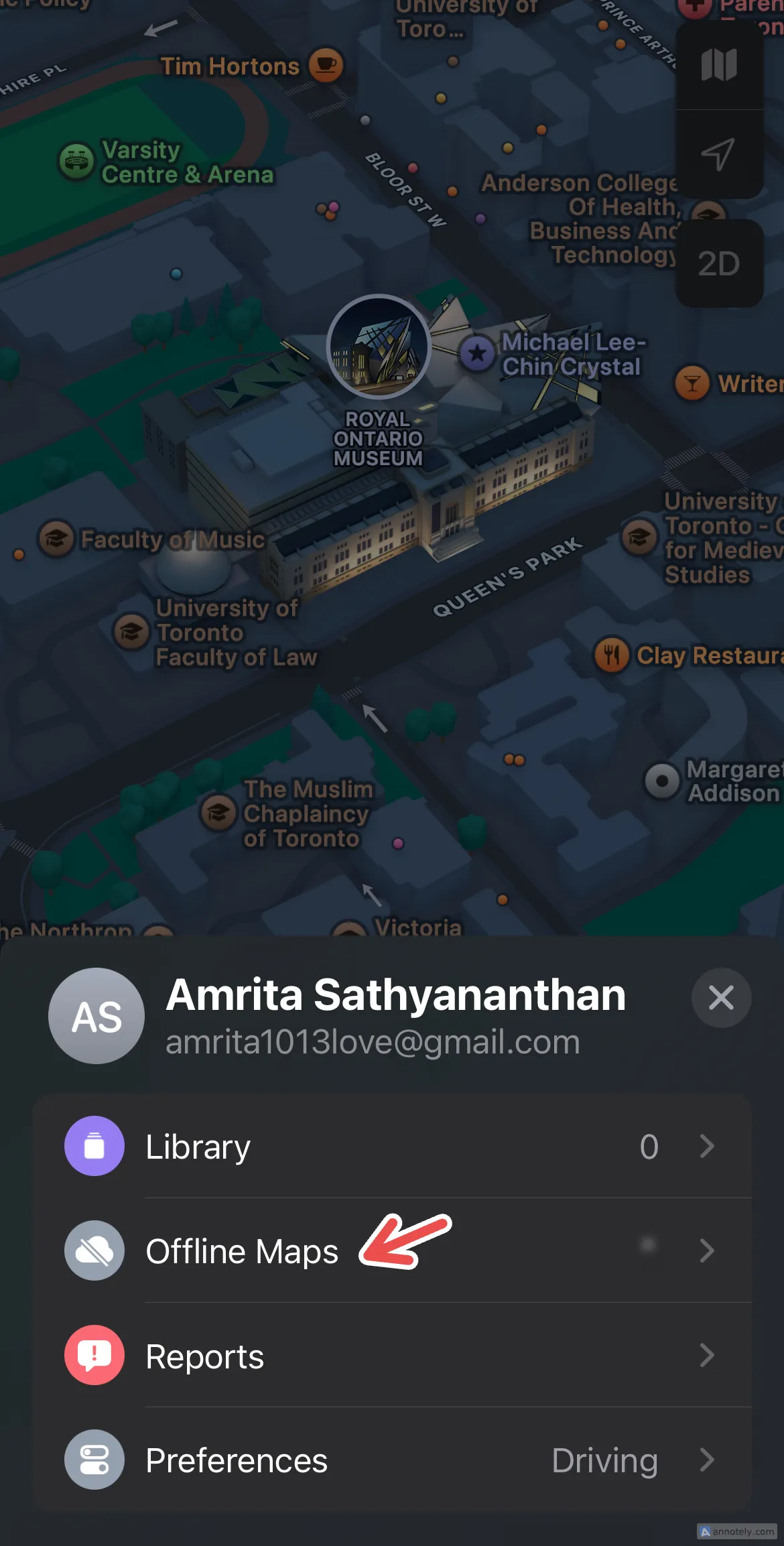 Truy cập bản đồ ngoại tuyến đã tải về trong Apple Maps