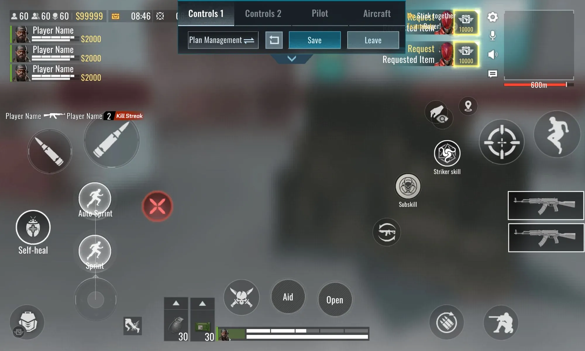 Tùy chỉnh bố cục điều khiển game Blood Strike trên máy tính bảng Android