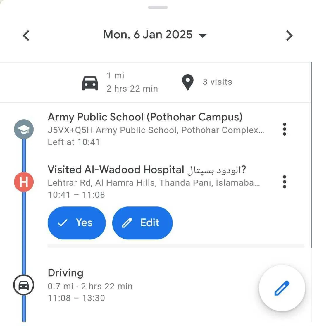 Xem lại lịch sử di chuyển và các địa điểm đã ghé thăm trên Dòng thời gian Google Maps
