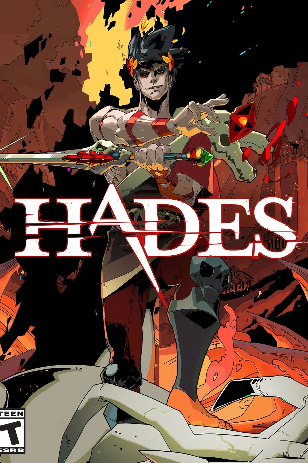 Zagreus chiến đấu với kẻ thù trong Hades, game roguelite hành động.