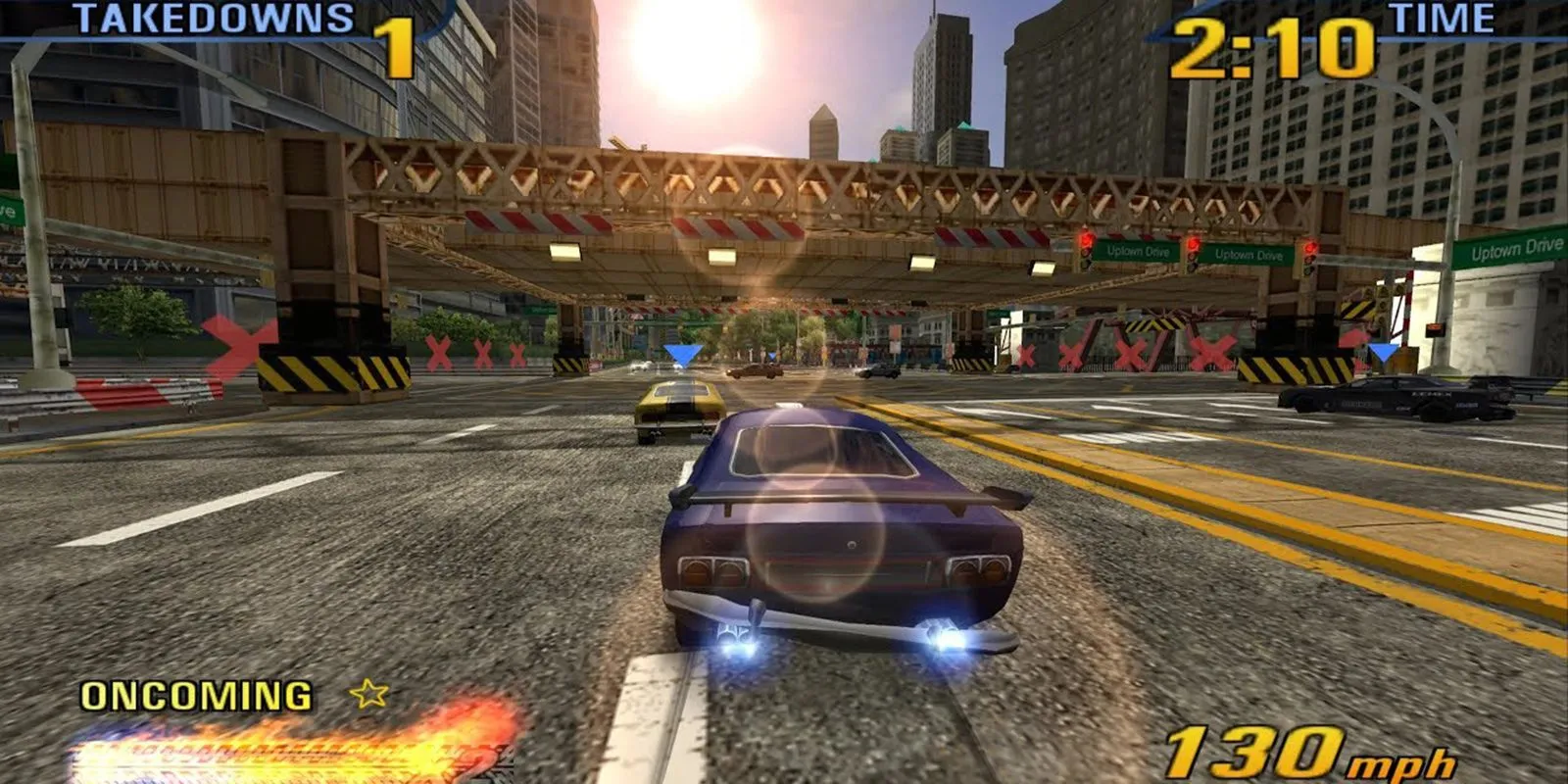 Ảnh bìa game Burnout 3 Takedown với xe đua tốc độ cao