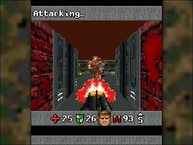 Ảnh chụp màn hình game Doom RPG trên điện thoại di động đời cũ