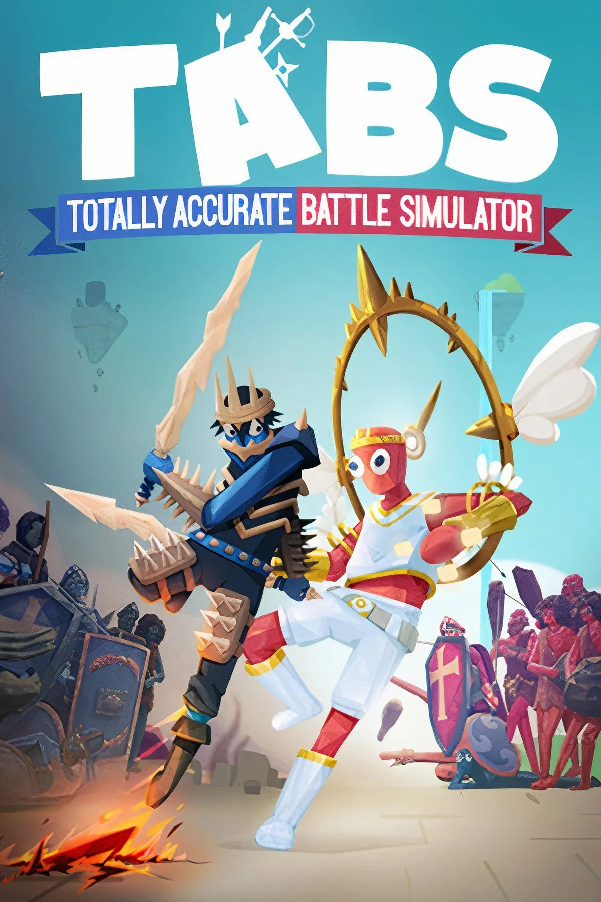 Các đơn vị wobbler giao tranh hỗn loạn với hiệu ứng ragdoll trong Totally Accurate Battle Simulator