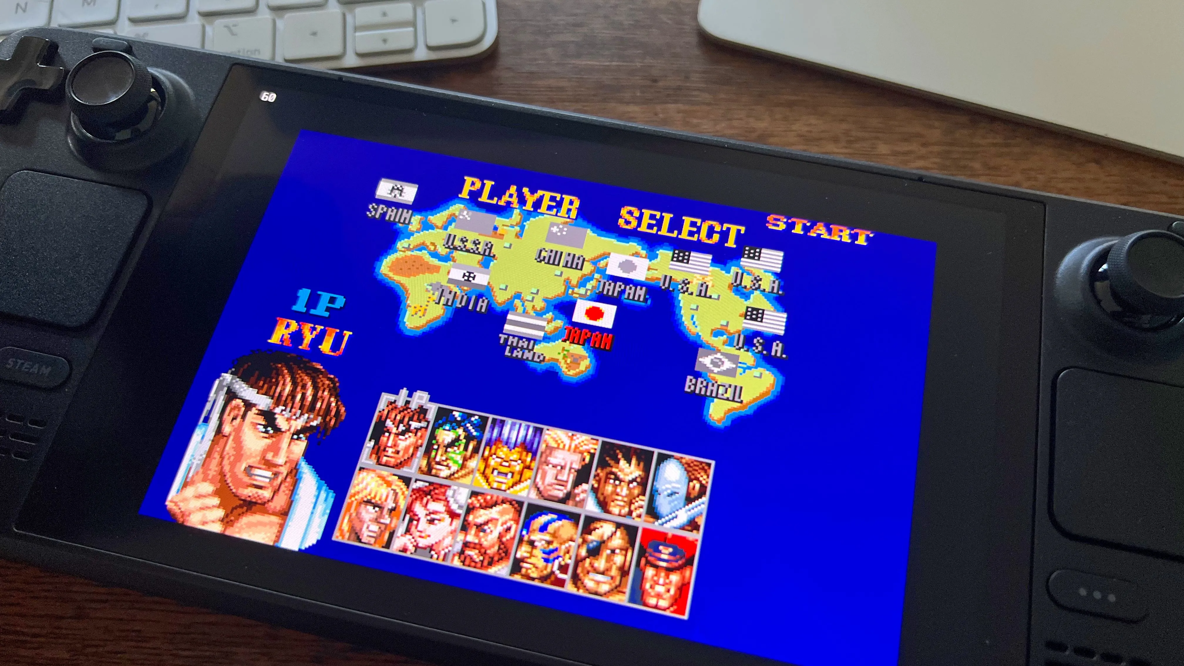 Game đối kháng Super Street Fighter II Turbo được chơi trên Steam Deck